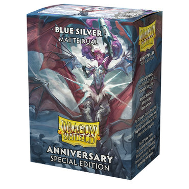 Dragon Shield: Sleeves – Matte Dual – Anniversary Special Edition: Cobalt & Silver