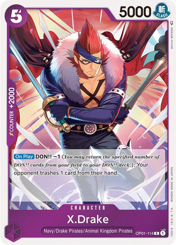 X.Drake (114) - Foil (Romance Dawn)(OP01-114)(R)