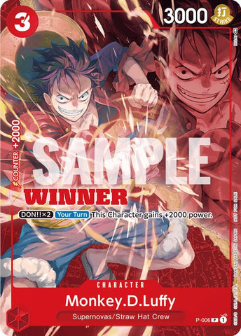 Monkey.D.Luffy - P-006 [Winner Pack Vol. 1] (One Piece Promotion Cards)(P-006)(PR)