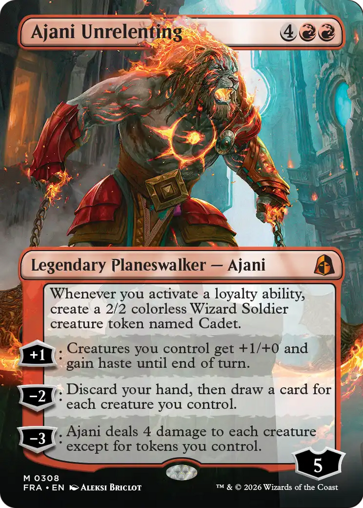 Ajani Unrelenting [Borderless] (Reality Fracture)(FRA-308)(M)