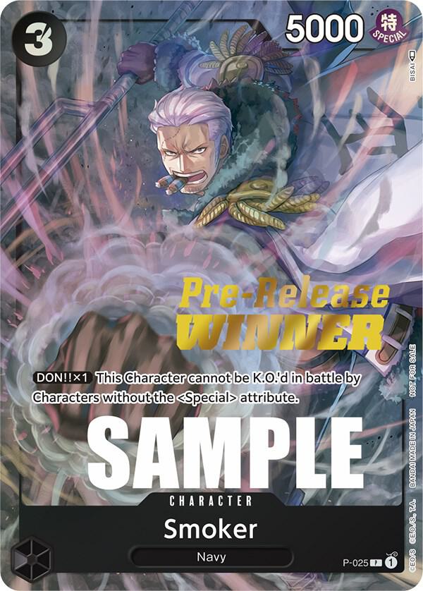 Smoker [Pre-Release] [Winner] [Foil] (One Piece Promotion Cards)(P-025)(PR)