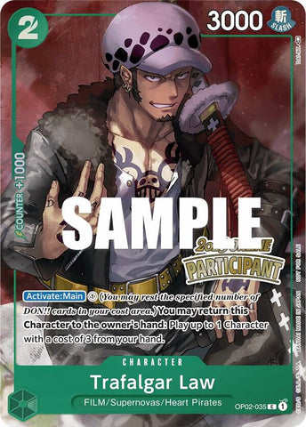 Trafalgar Law [Online Regional 2023] [Participant] [Foil] (One Piece Promotion Cards)(OP02-035)(PR)