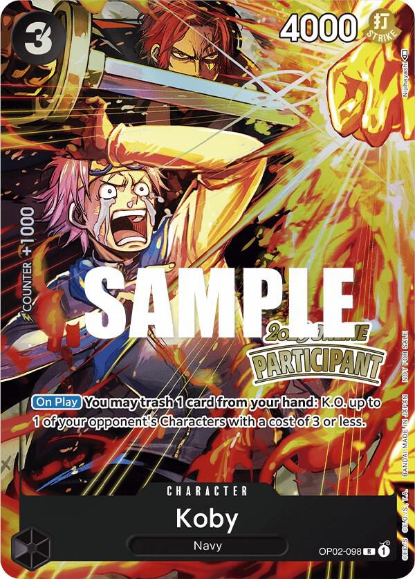 Koby [Online Regional 2023] [Participant] [Foil] (One Piece Promotion Cards)(OP02-098)(PR)