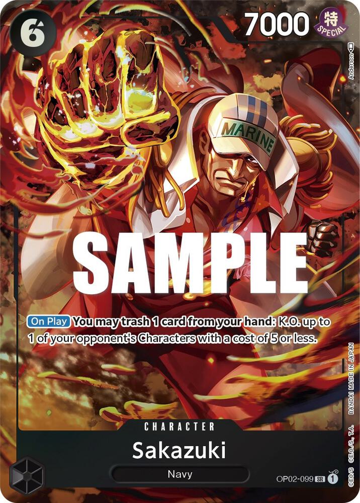 Sakazuki - Alternate Art - Foil (Paramount War)(OP02-099)(SR)