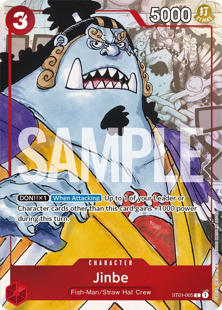 Jinbe - ST01-005 [Alternate Art] [Foil] (One Piece Promotion Cards)(ST01-005)(PR)