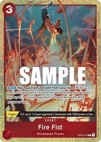 Fire Fist - Alternate Art - Foil (Pillars of Strength)(OP03-018)(R)