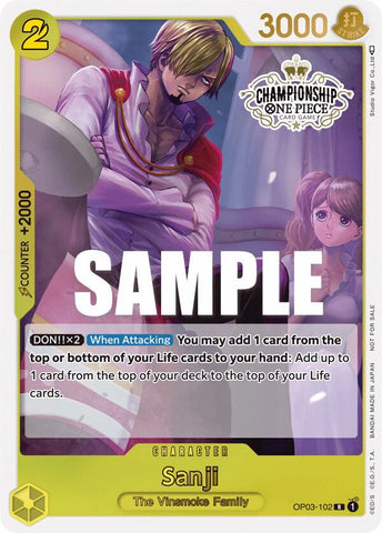 Sanji [Store Championship Participation Pack Vol. 2] [Foil] (One Piece Promotion Cards)(OP03-102)(PR)