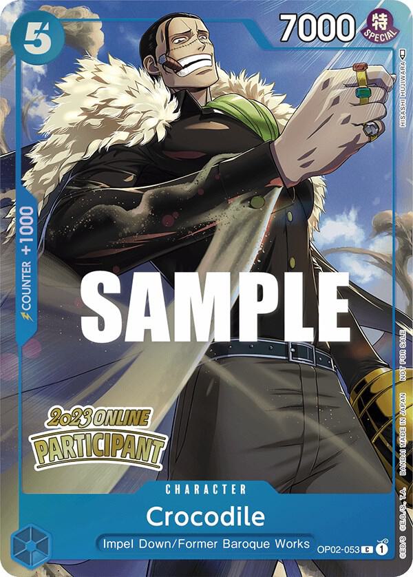Crocodile [Online Regional 2023] [Participant] [Foil] (One Piece Promotion Cards)(OP02-053)(PR)