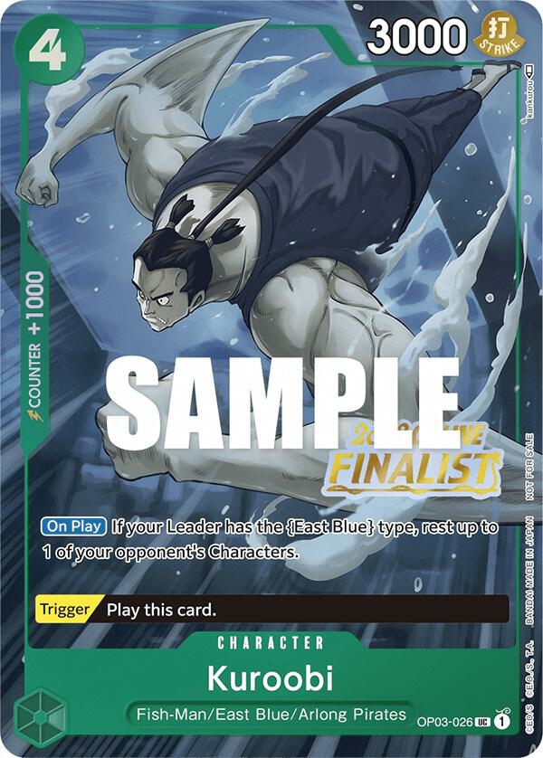 Kuroobi [Online Regional 2023] [Finalist] [Foil] (One Piece Promotion Cards)(OP03-026)(PR)