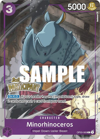 Minorhinoceros [Online Regional 2023] [Participant] [Foil] (One Piece Promotion Cards)(OP03-069)(PR)
