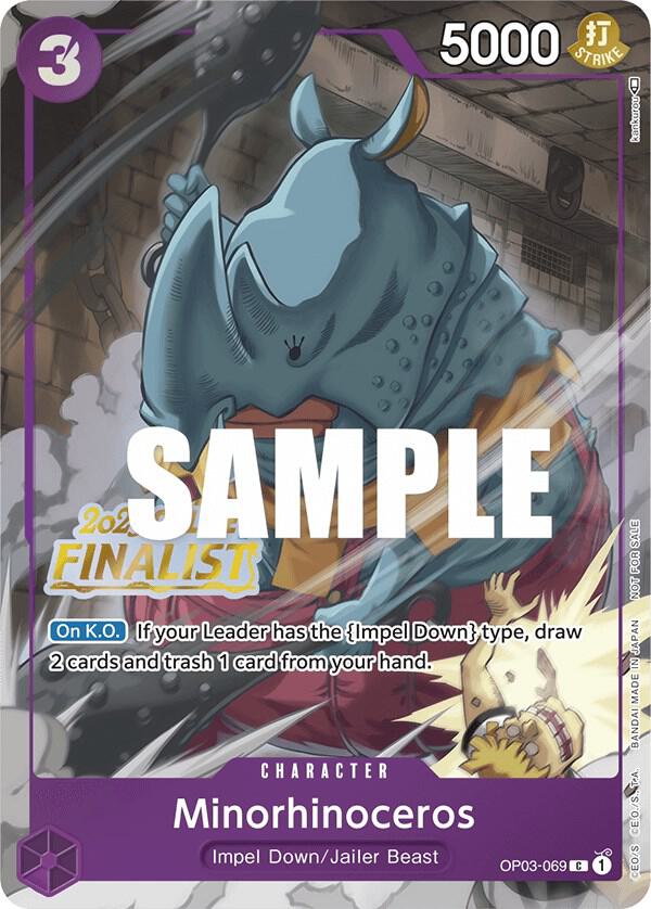 Minorhinoceros [Online Regional 2023] [Finalist] [Foil] (One Piece Promotion Cards)(OP03-069)(PR)