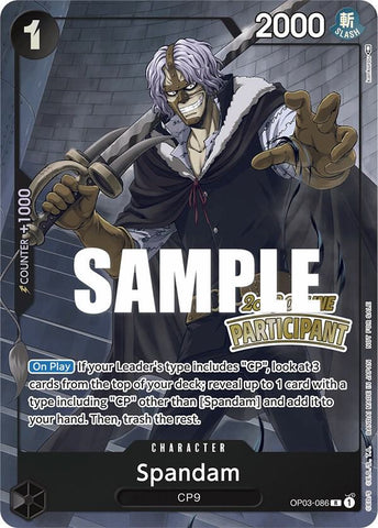 Spandam [Online Regional 2023] [Participant] [Foil] (One Piece Promotion Cards)(OP03-086)(PR)