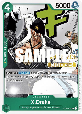 X.Drake [Judge Pack Vol. 2] [Foil] (One Piece Promotion Cards)(ST02-014)(PR)