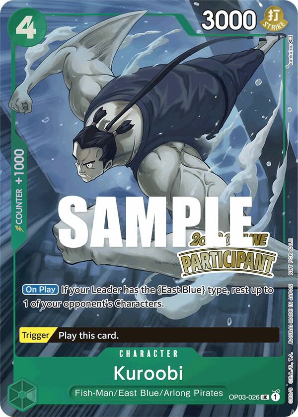 Kuroobi [Offline Regional 2023] [Participant] [Foil] (One Piece Promotion Cards)(OP03-026)(PR)