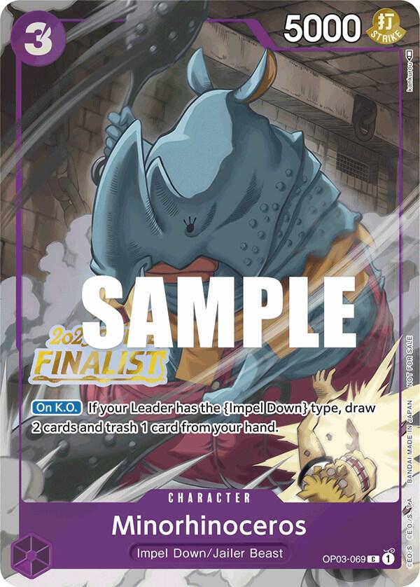 Minorhinoceros [Offline Regional 2023] [Finalist] [Foil] (One Piece Promotion Cards)(OP03-069)(PR)