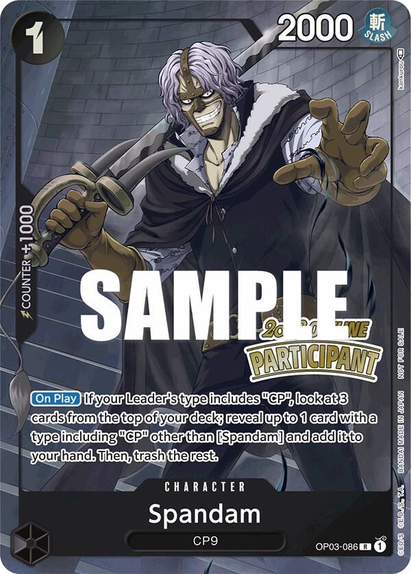 Spandam [Offline Regional 2023] [Participant] [Foil] (One Piece Promotion Cards)(OP03-086)(PR)