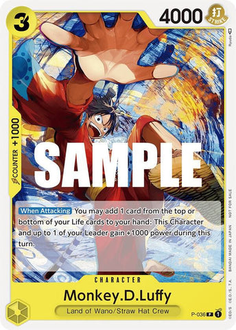 Monkey.D.Luffy [Pre-Release Tournament] (One Piece Promotion Cards)(P-036)(PR)