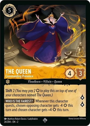 The Queen - Commanding Presence - Cold Foil (Rise of the Floodborn)(2-026/204)(SR)