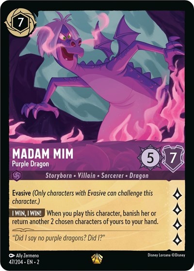 Madam Mim - Purple Dragon - Cold Foil (Rise of the Floodborn)(2-047/204)(L)