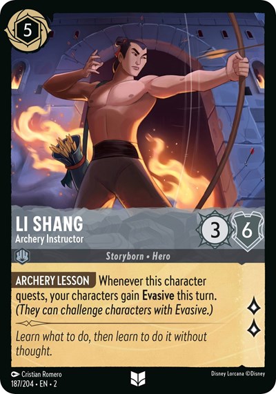 Li Shang - Archery Instructor - Cold Foil (Rise of the Floodborn)(2-187/204)(U)