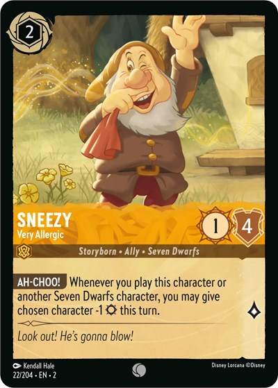 Sneezy - Very Allergic - Cold Foil (Rise of the Floodborn)(2-022/204)(C)