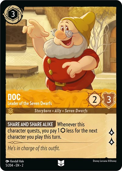 Doc - Leader of the Seven Dwarfs - Cold Foil (Rise of the Floodborn)(2-005/204)(U)