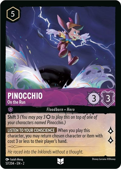 Pinocchio - On the Run - Cold Foil (Rise of the Floodborn)(2-057/204)(U)