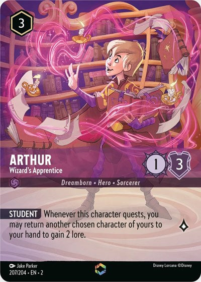 Arthur - Wizard's Apprentice (Enchanted) - Holofoil (Rise of the Floodborn)(2-207/204)(E)