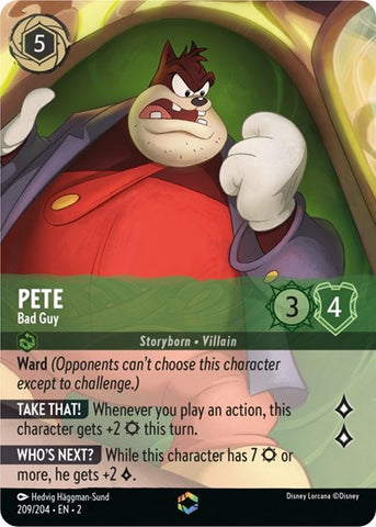 Pete - Bad Guy (Enchanted) - Holofoil (Rise of the Floodborn)(2-209/204)(E)