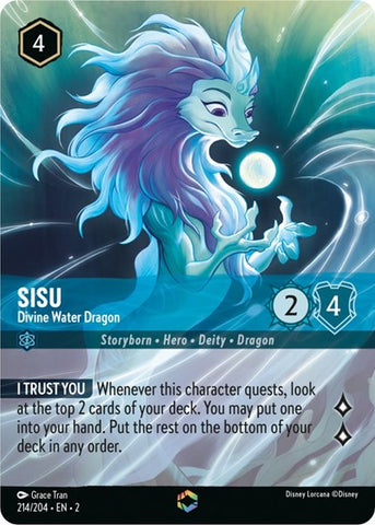Sisu - Divine Water Dragon (Enchanted) - Holofoil (Rise of the Floodborn)(2-214/204)(E)