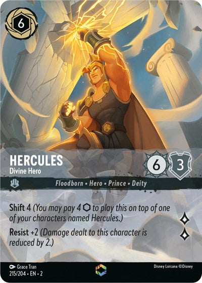 Hercules - Divine Hero (Enchanted) - Holofoil (Rise of the Floodborn)(2-215/204)(E)