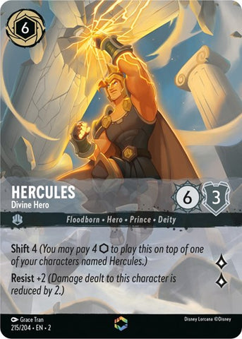 Hercules - Divine Hero (Enchanted) - Holofoil (Rise of the Floodborn)(2-215/204)(E)