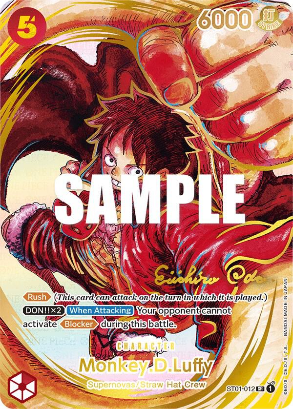 Monkey.D.Luffy (012) - Alternate Art - Gold-Stamped Signature - Foil (Awakening of the New Era)(ST01-012)(SR)
