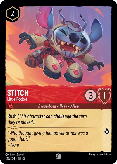 Stitch - Little Rocket - Cold Foil (Into the Inklands)(3-125/204)(C)