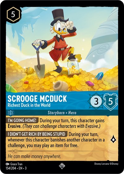 Scrooge McDuck - Richest Duck in the World - Cold Foil (Into the Inklands)(3-154/204)(SR)