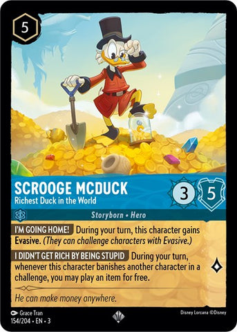 Scrooge McDuck - Richest Duck in the World - Cold Foil (Into the Inklands)(3-154/204)(SR)