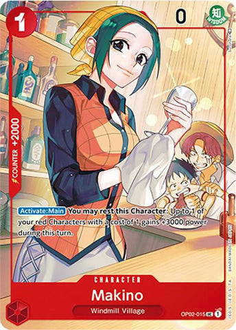 Makino [Japanese 1st Anniversary Set] [Foil] (One Piece Promotion Cards)(OP02-015)(UC)