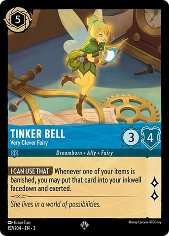 Tinker Bell - Very Clever Fairy - Cold Foil (Into the Inklands)(3-157/204)(SR)
