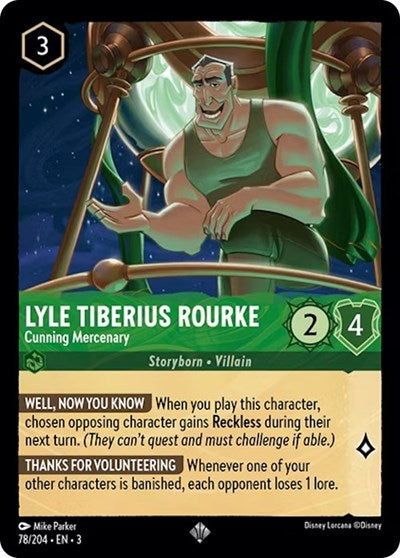 Lyle Tiberius Rourke - Cunning Mercenary - Cold Foil (Into the Inklands)(3-078/204)(SR)