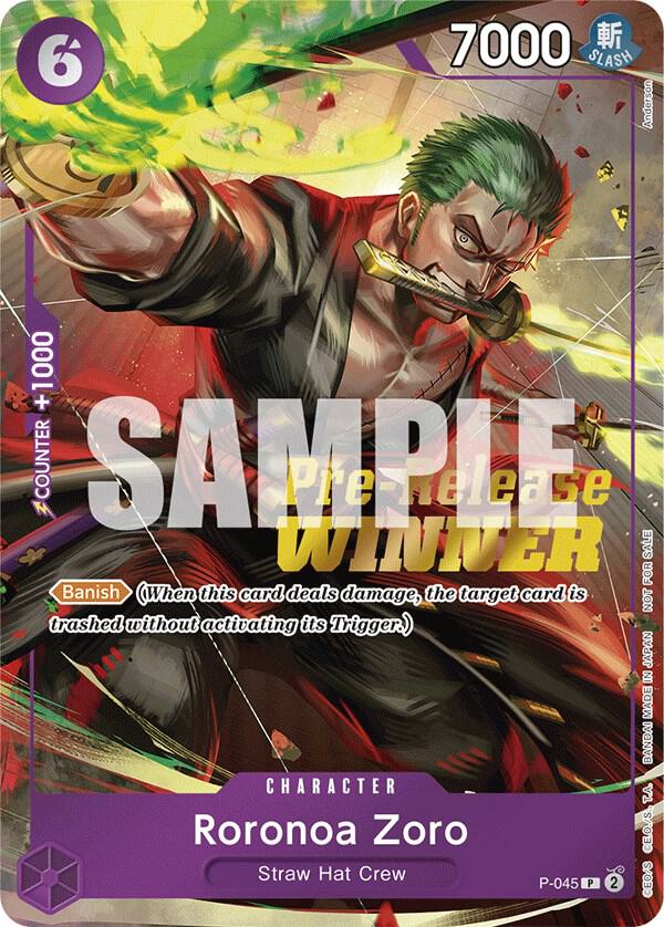 Roronoa Zoro [OP-06 Pre-Release Tournament] [Winner] [Foil] (One Piece Promotion Cards)(P-045)(PR)