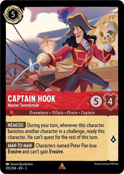 Captain Hook - Master Swordsman (Into the Inklands)(3-105/204)(R)