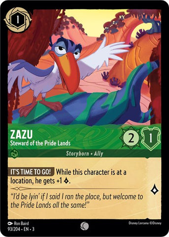 Zazu - Steward of the Pride Lands - Cold Foil (Into the Inklands)(3-093/204)(C)