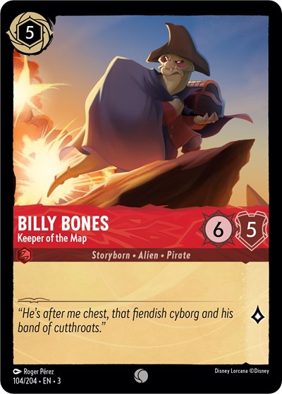 Billy Bones - Keeper of the Map - Cold Foil (Into the Inklands)(3-104/204)(C)