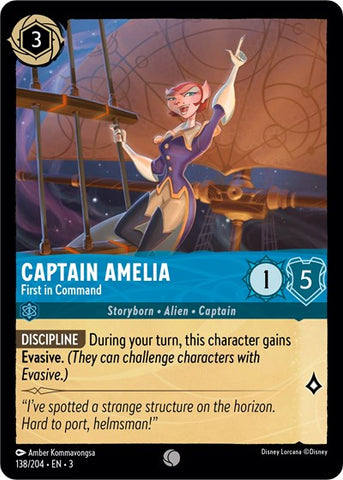 Captain Amelia - First in Command - Cold Foil (Into the Inklands)(3-138/204)(C)