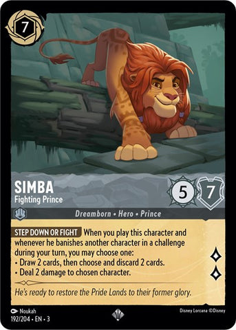 Simba - Fighting Prince - Cold Foil (Into the Inklands)(3-192/204)(SR)