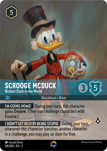 Scrooge McDuck - Richest Duck in the World (Enchanted) - Holofoil (Into the Inklands)(3-218/204)(E)