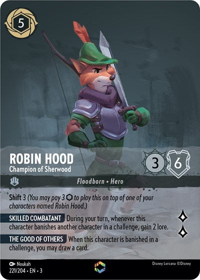 Robin Hood - Champion of Sherwood (Enchanted) - Holofoil (Into the Inklands)(3-221/204)(E)