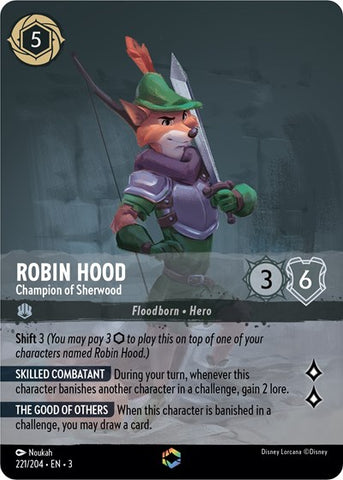 Robin Hood - Champion of Sherwood (Enchanted) - Holofoil (Into the Inklands)(3-221/204)(E)