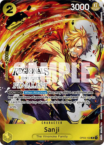 Sanji [Online Regional 2024] [Finalist] [Foil] (One Piece Promotion Cards)(OP03-102)(R)