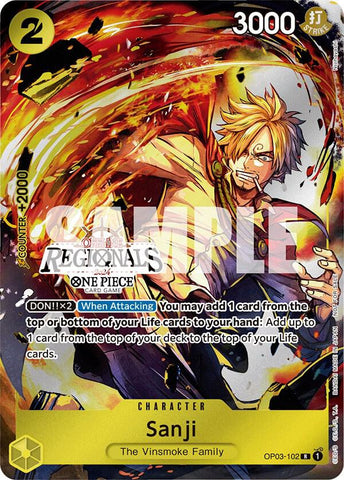 Sanji [Offline Regional 2024] [Participant] [Foil] (One Piece Promotion Cards)(OP03-102)(R)
